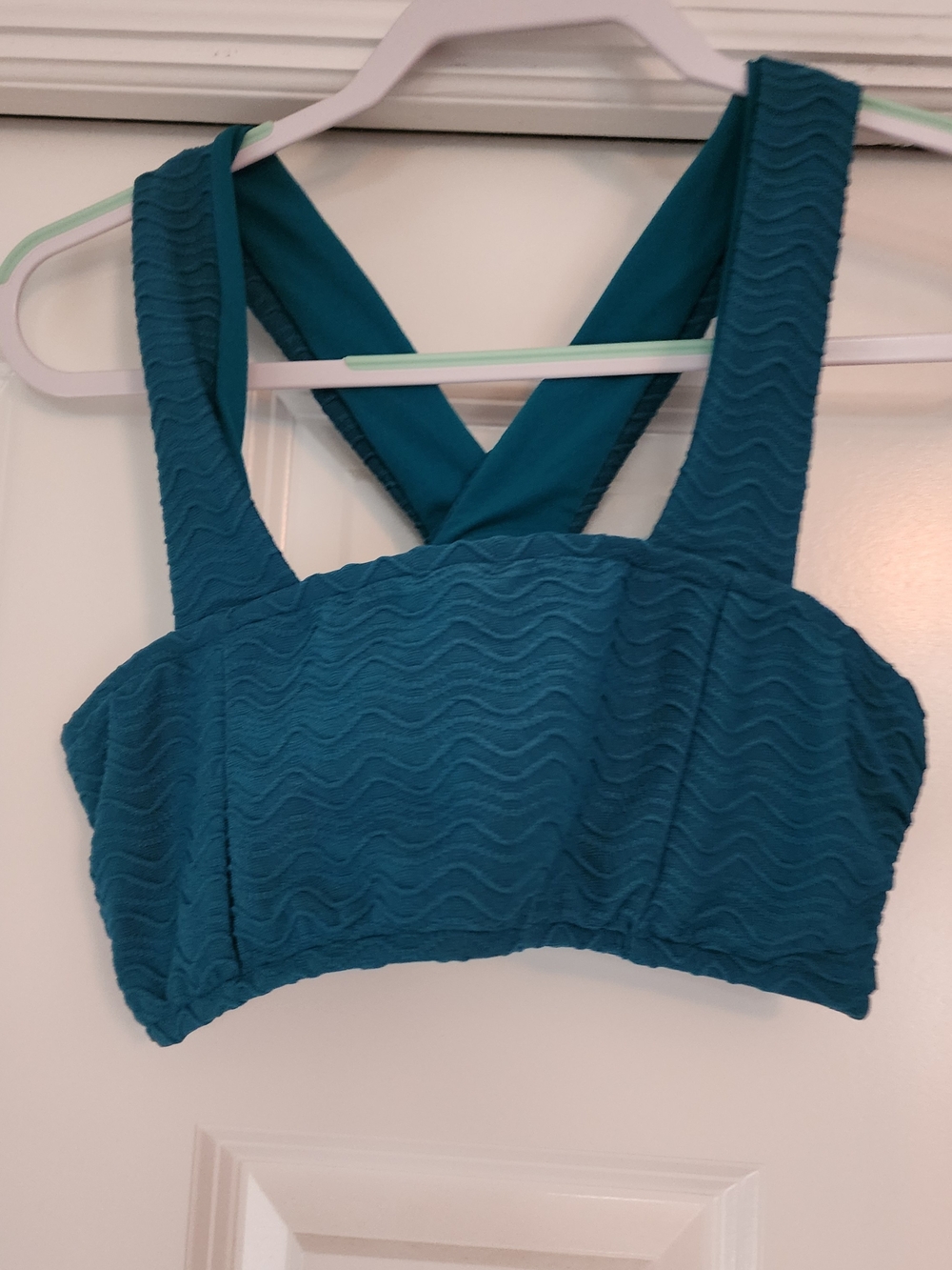 Mossimo Supply Co. Teal Textured Crossback Bikini Top